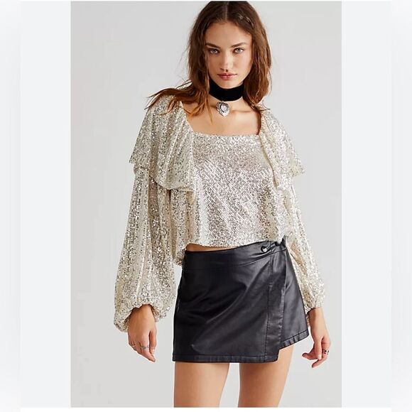 Free People Sequin Top - Picture 1 of 8